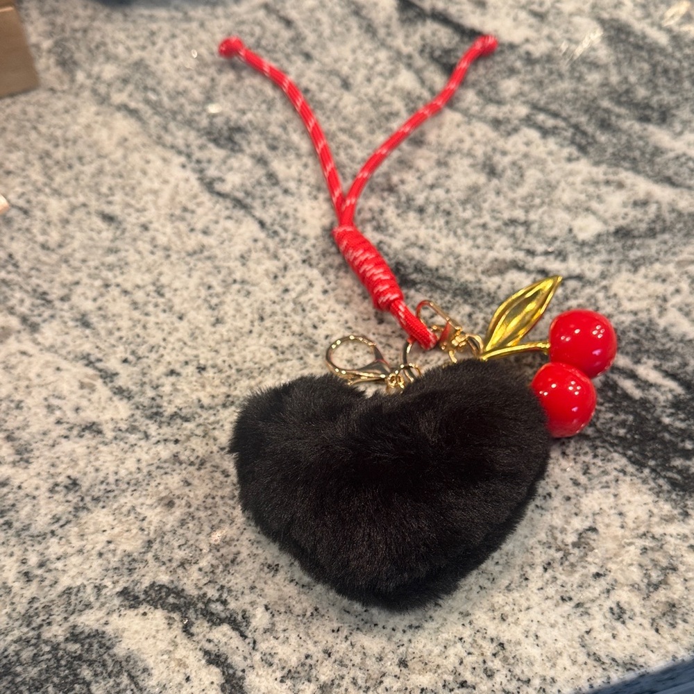 Tahari Black and Red Heart Charm Necklace